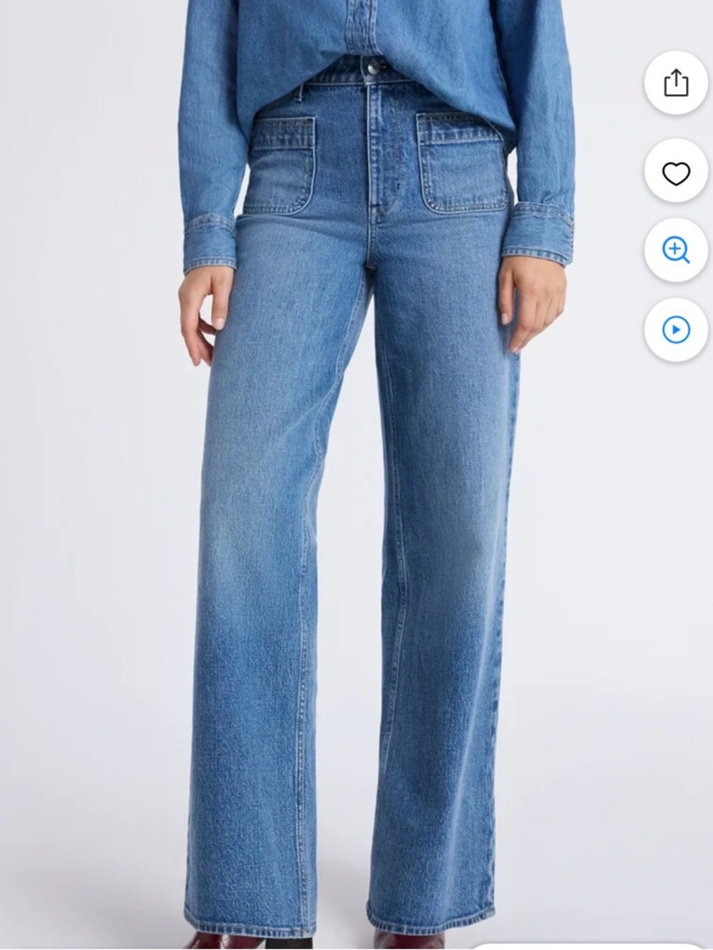 Women's High-Rise Wide Leg Jeans in Light Blue Denim